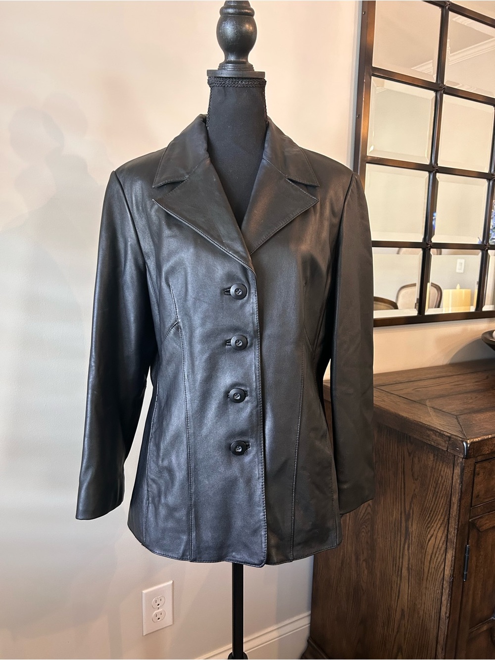 Vintage Wilsons Leather Maxima black leather blazer jacket
